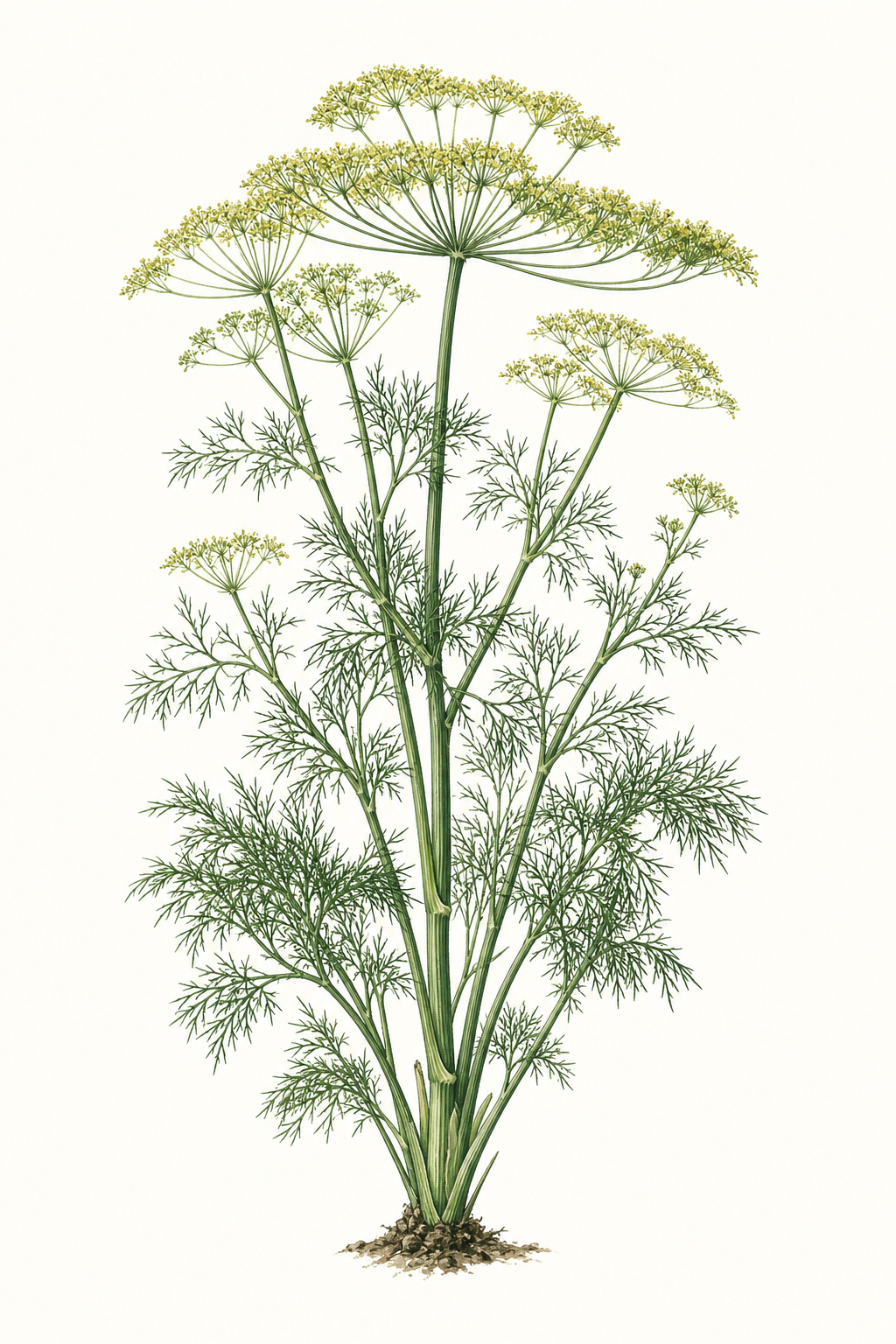 Botanical illustration of Mammoth Long Island Dill