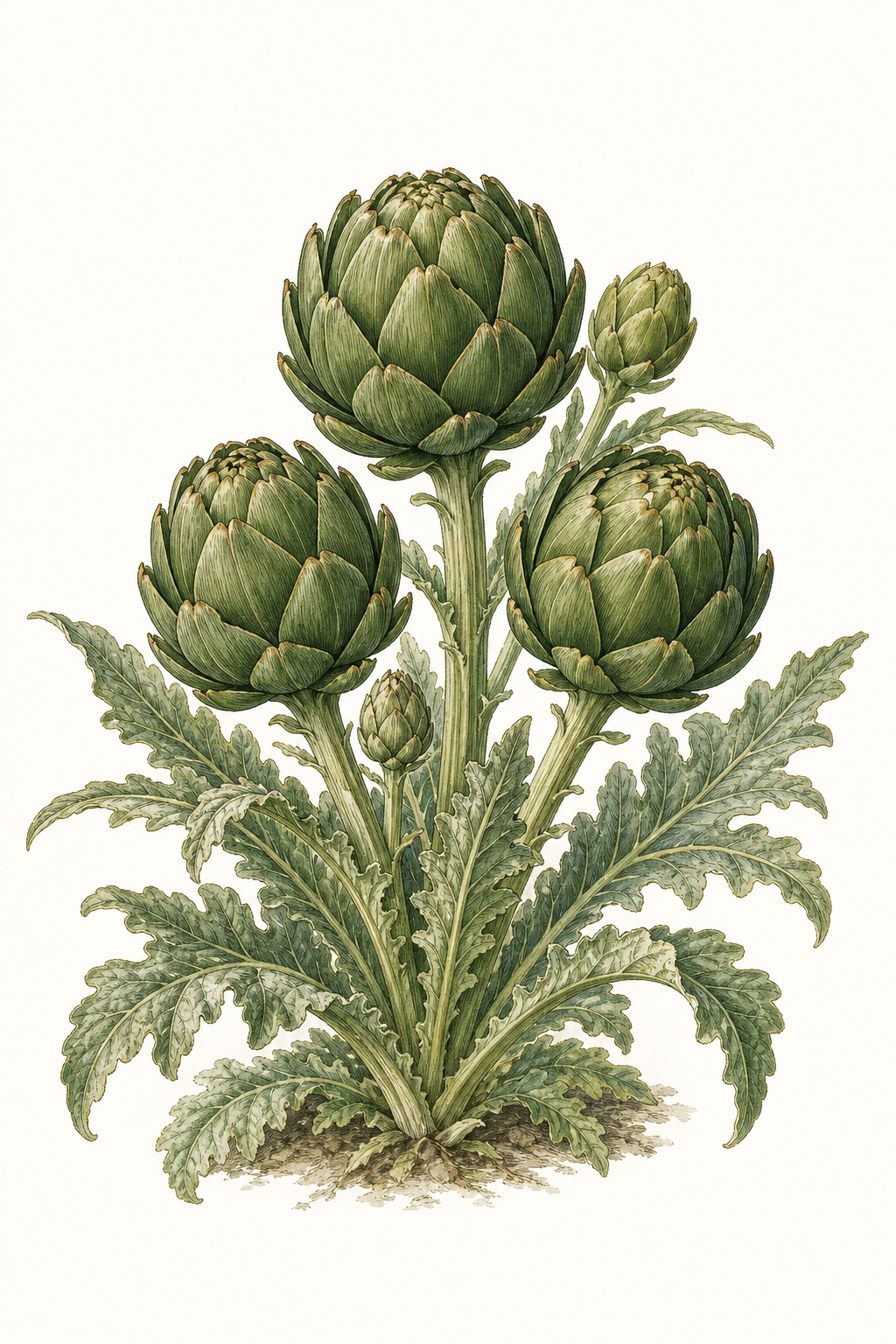 Botanical illustration of Green Globe Improved