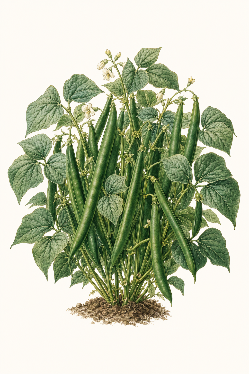 Botanical illustration of Kentucky Wonder 125 Bush