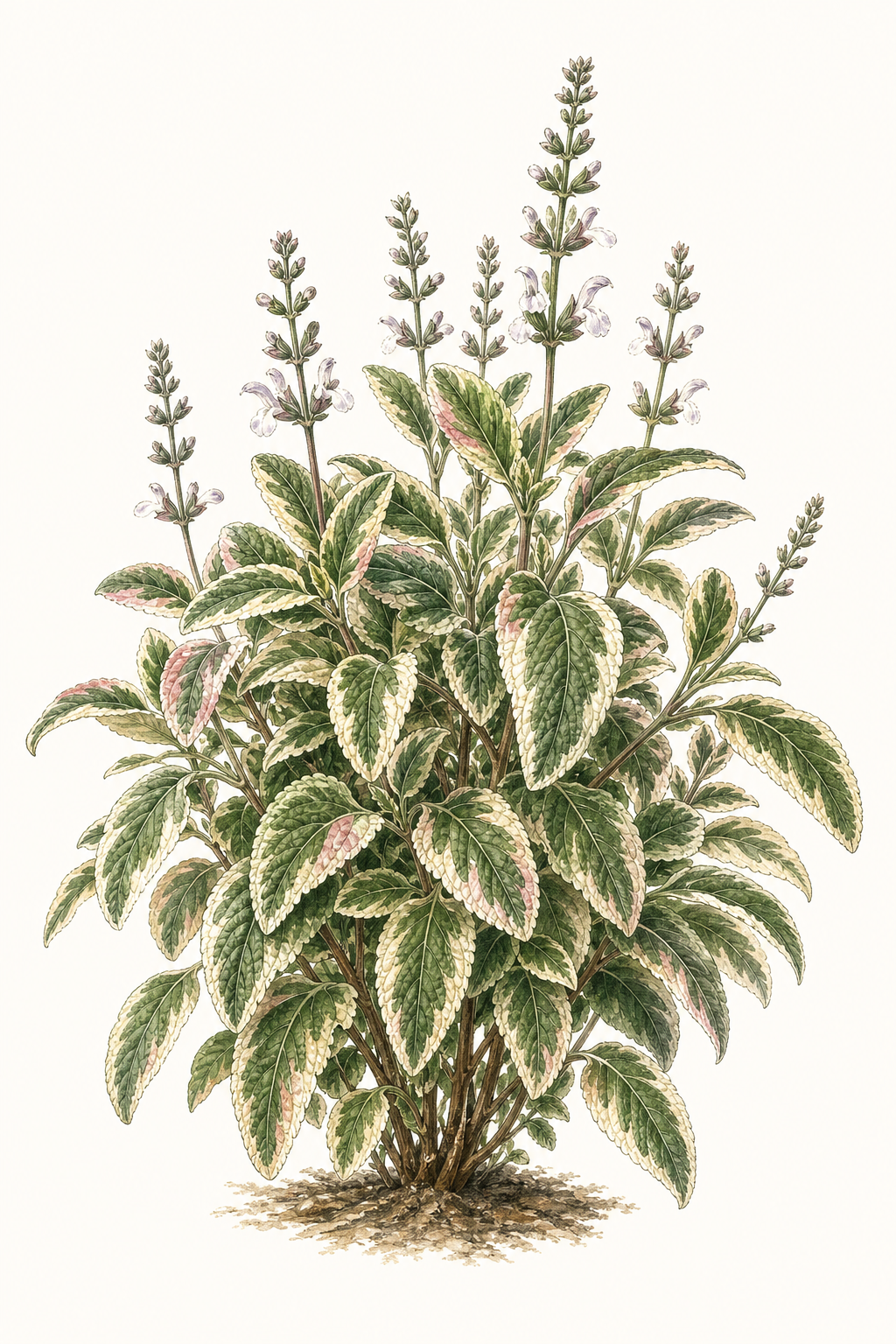 Botanical illustration of Tricolor Sage