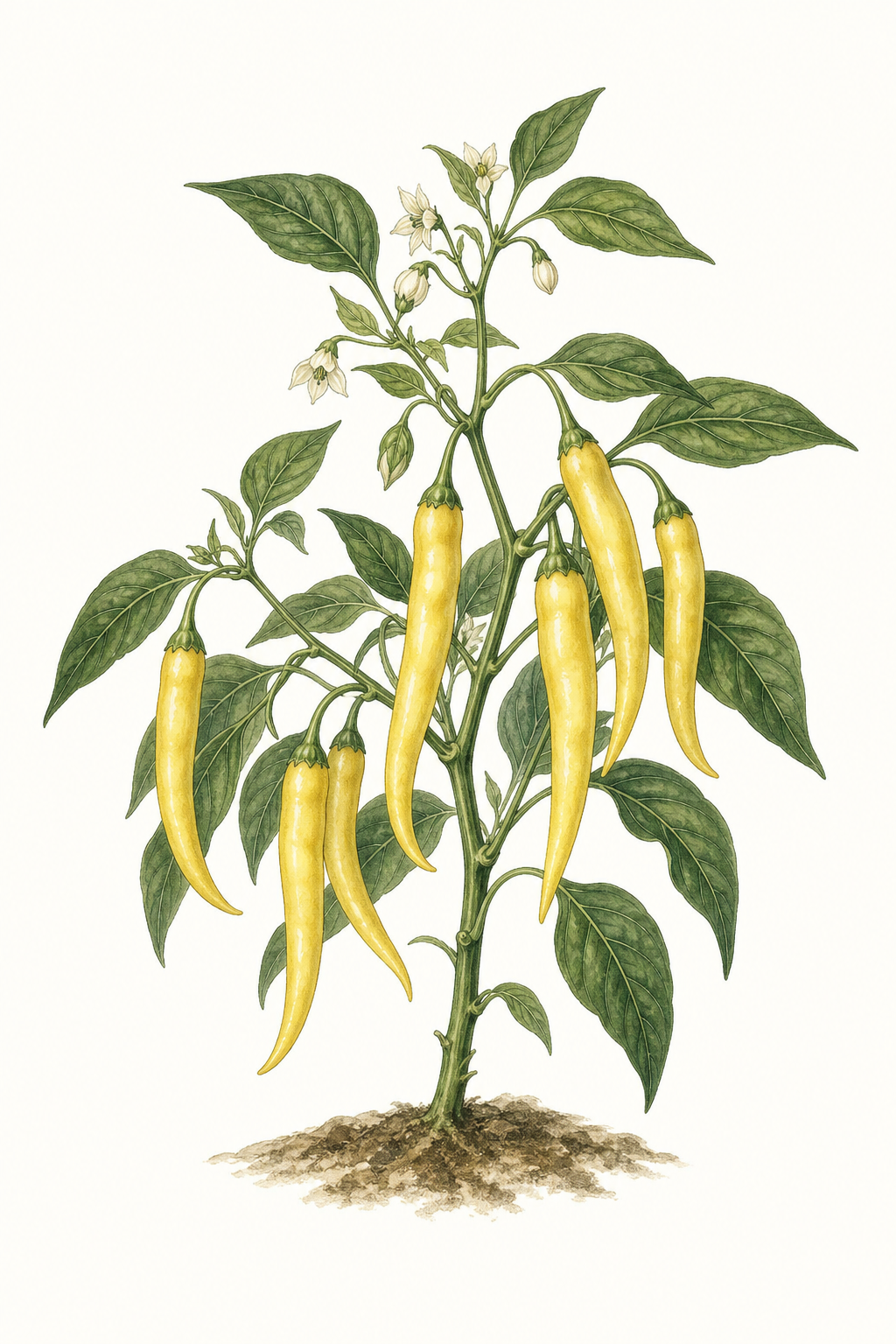 Botanical illustration of Hungarian Yellow Wax
