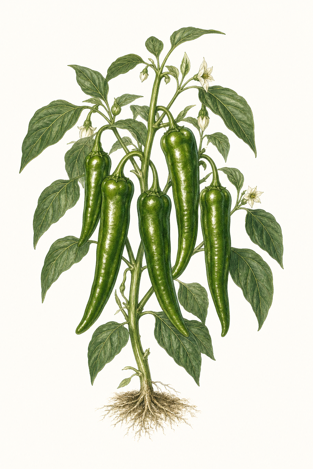 Botanical illustration of Cubanelle