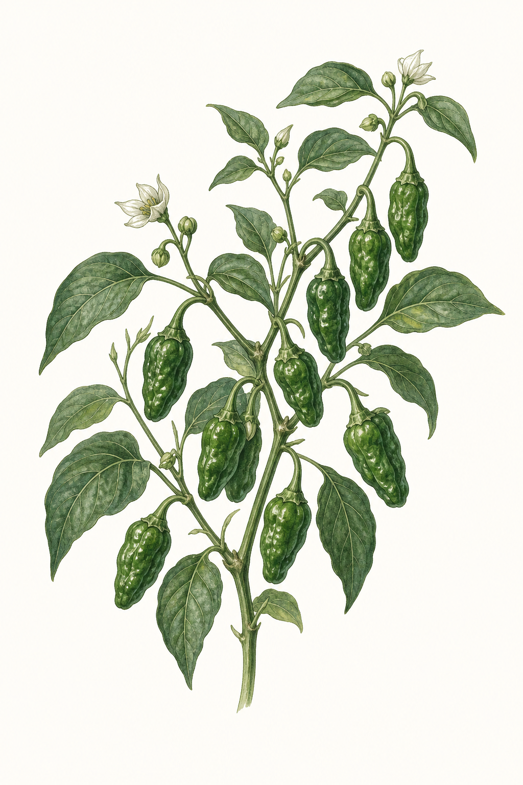 Botanical illustration of Shishito Supreme