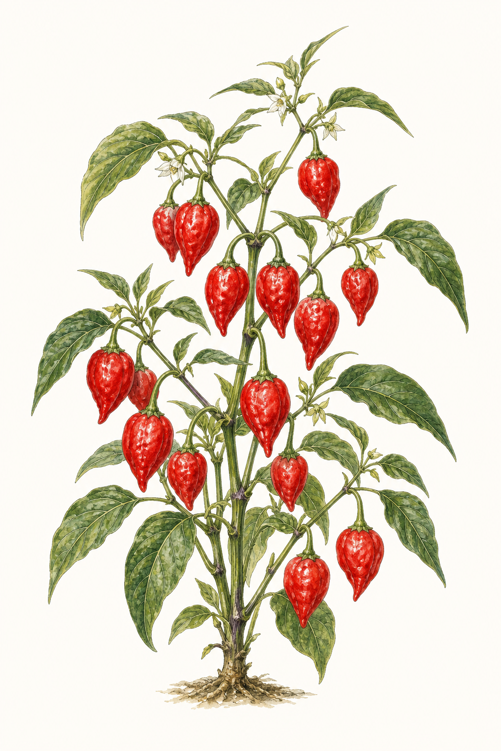 Botanical illustration of Peppadew (Juanita)