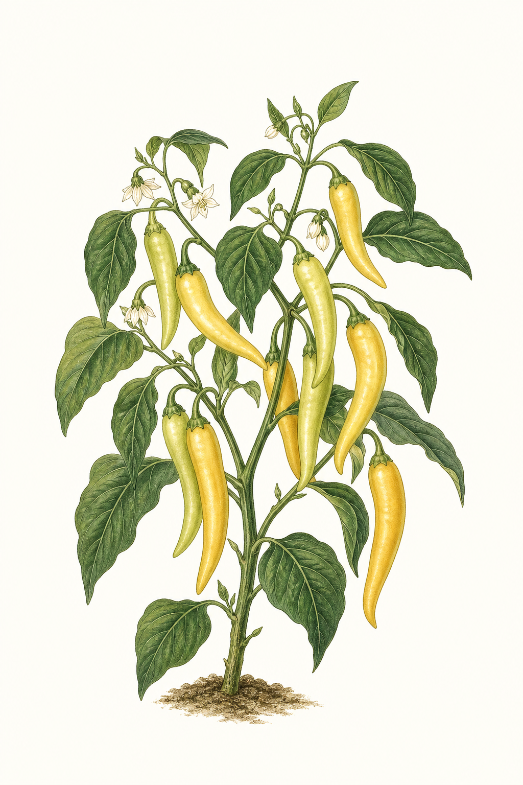 Botanical illustration of Hungarian Sweet Wax