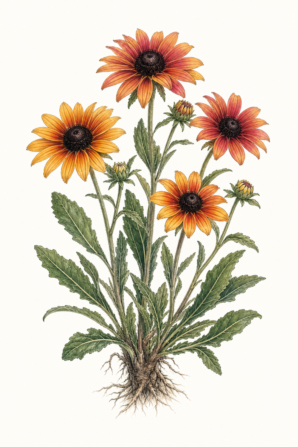 Botanical illustration of Cherokee Sunset