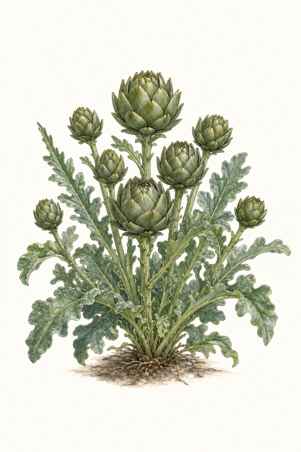 Botanical illustration of Dwarf Artichoke