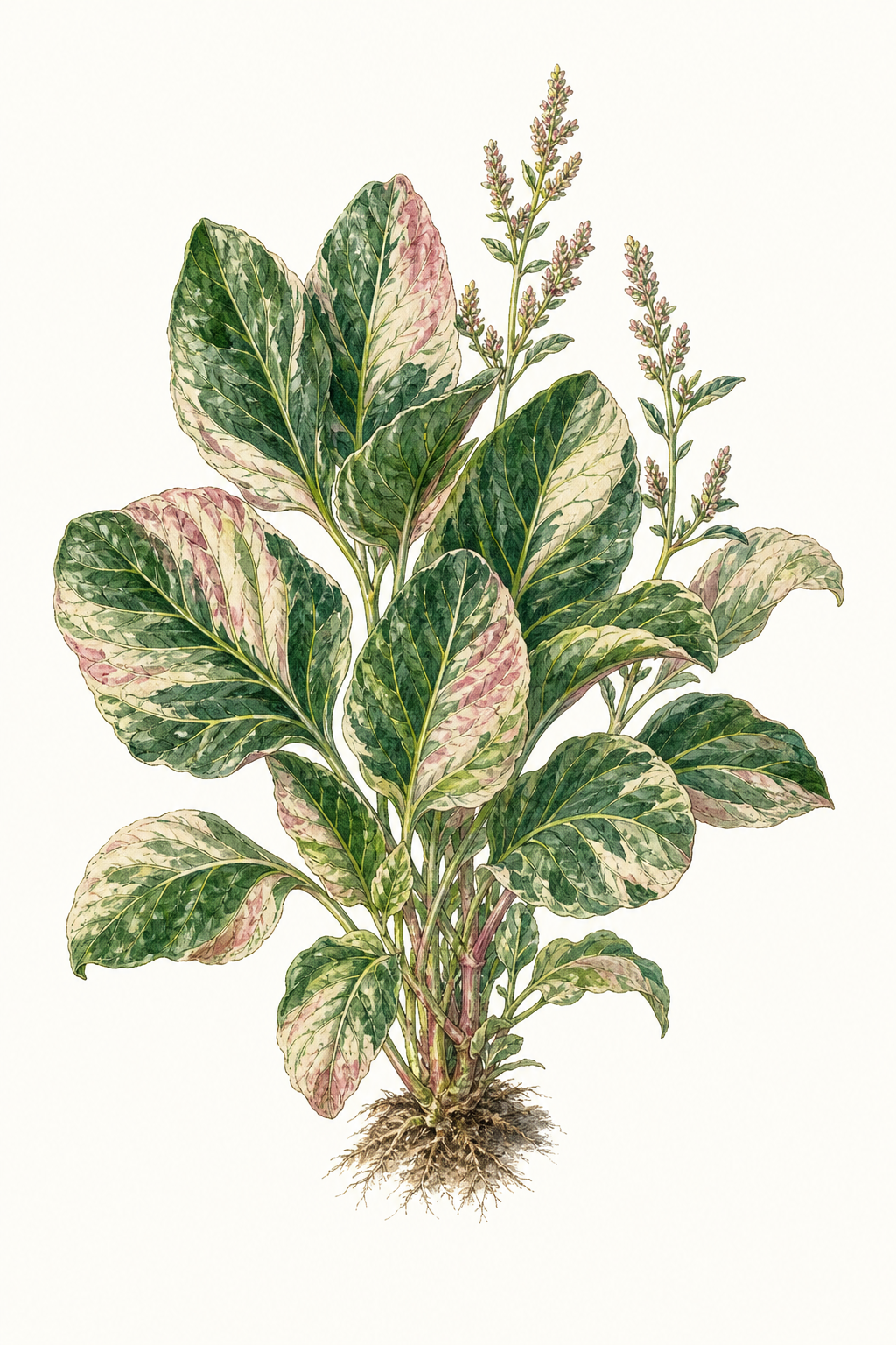 Botanical illustration of Chinese Multicolor Spinach
