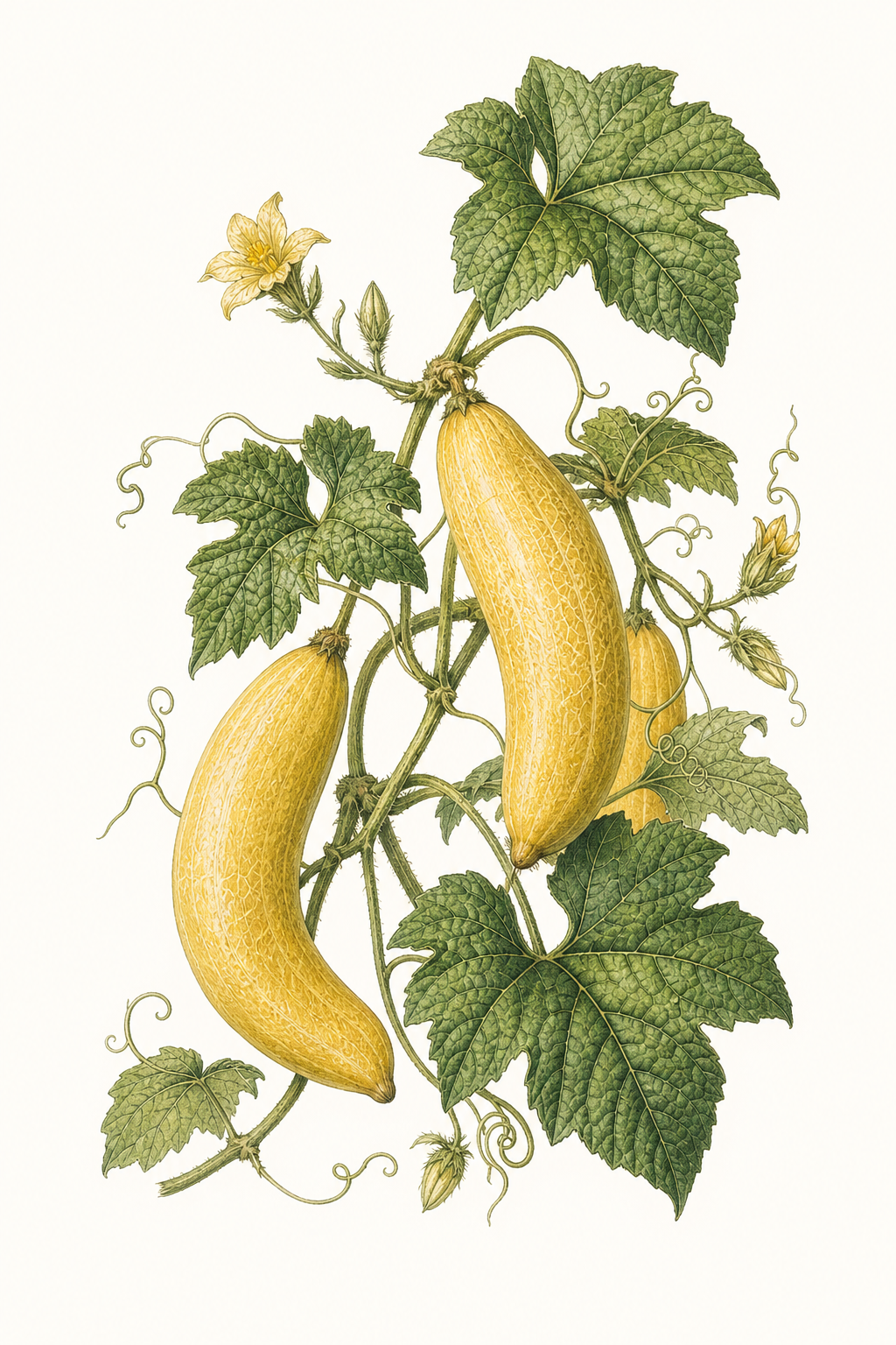 Botanical illustration of Banana Melon