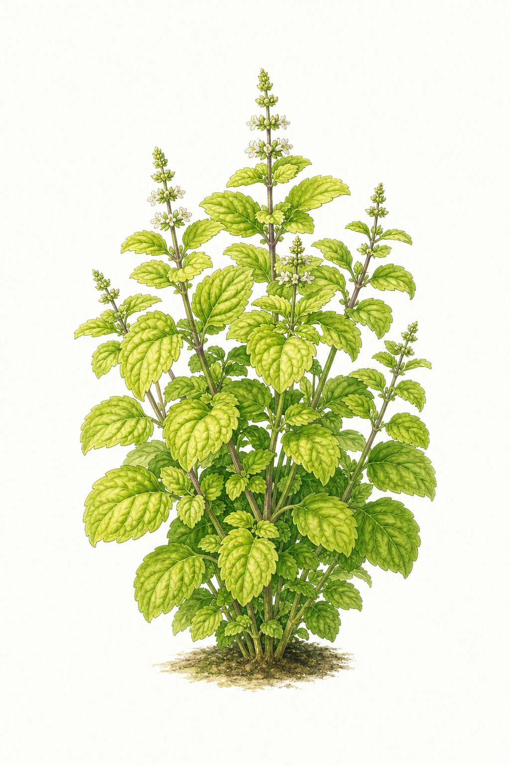 Botanical illustration of Lime Basil