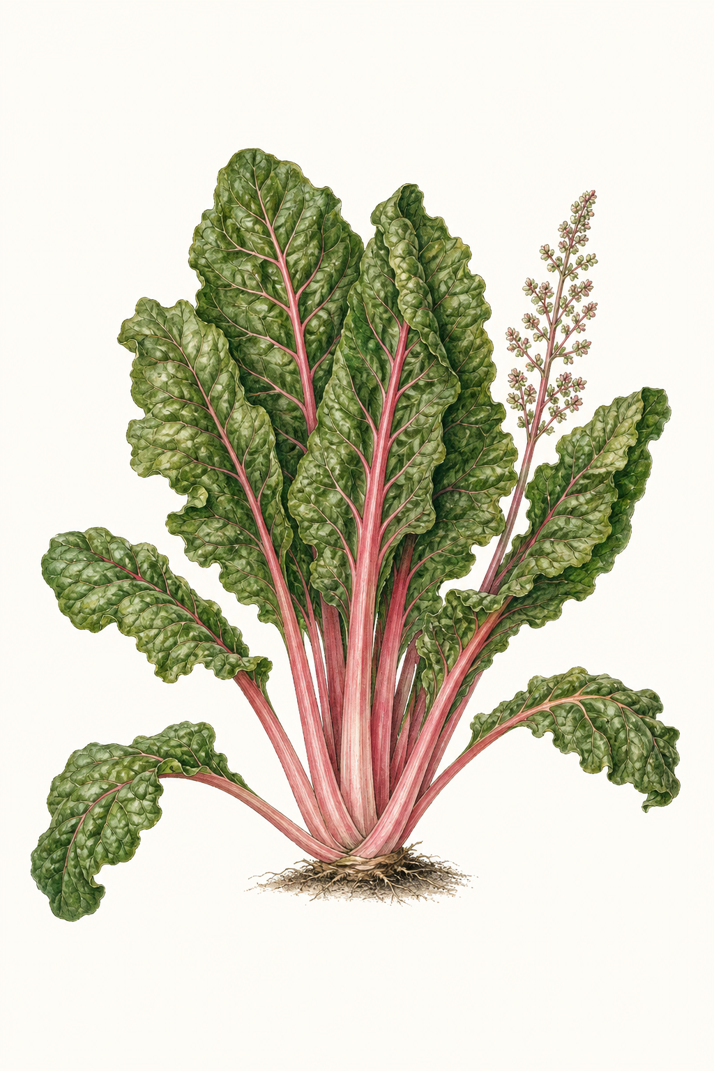 Botanical illustration of Pink Chard