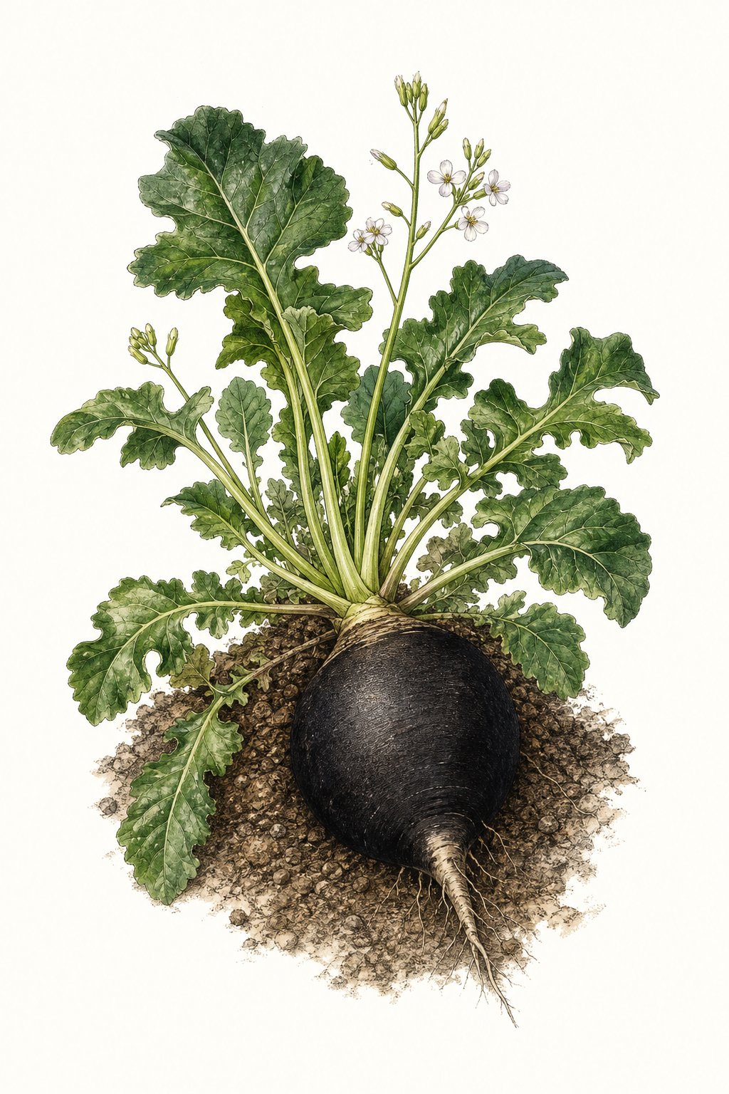 Botanical illustration of Black Spanish