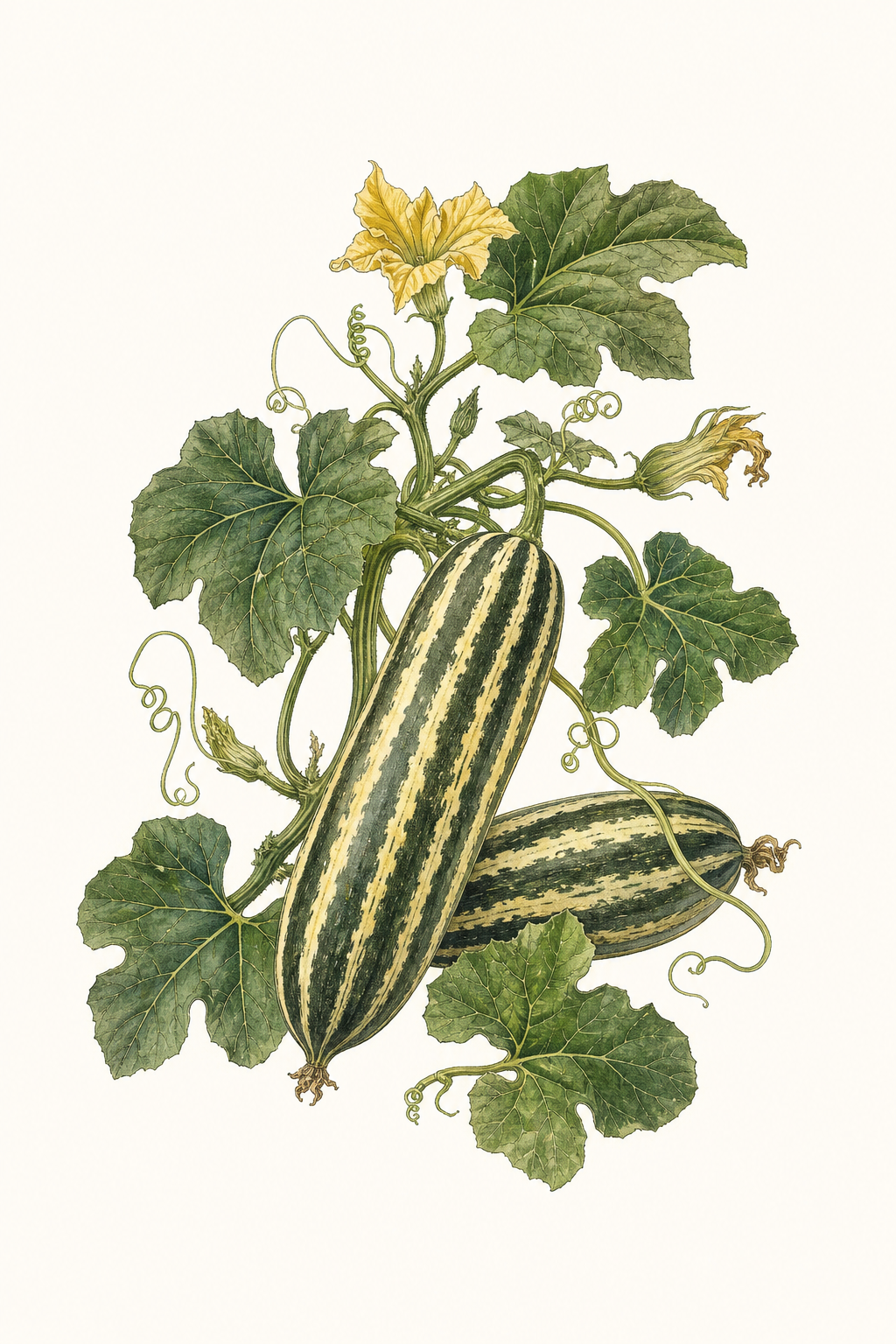 Botanical illustration of Delicata Zeppelin