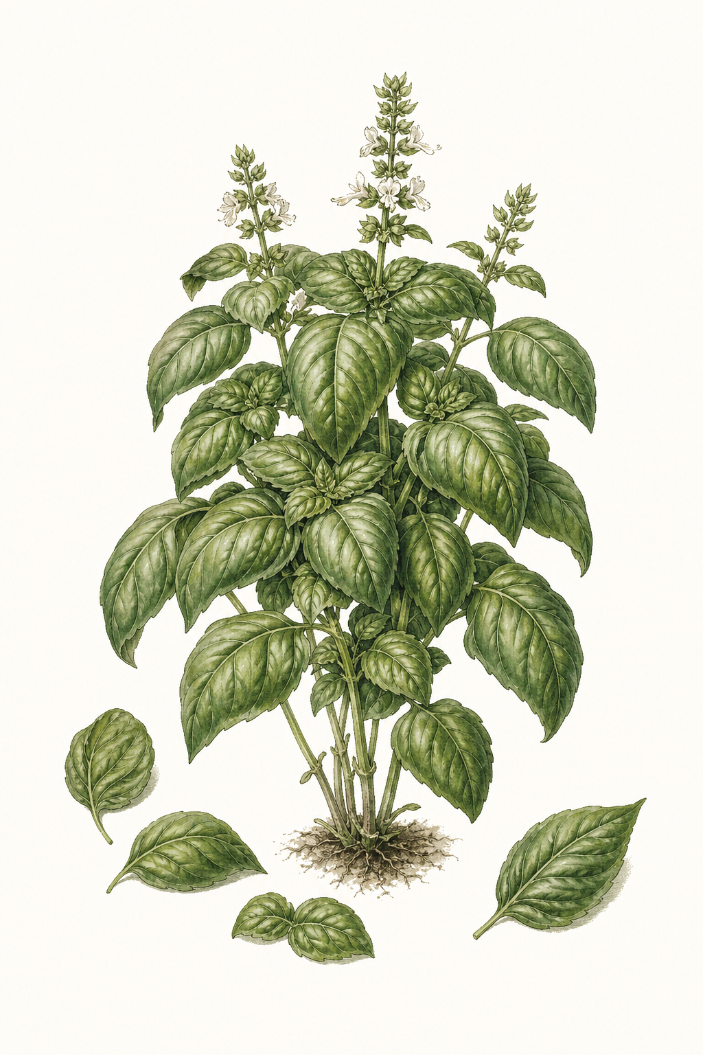 Botanical illustration of Genovese Basil
