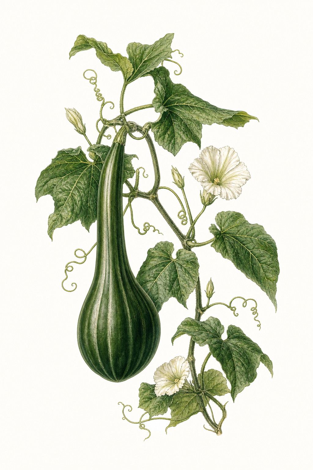 Botanical illustration of Dino Gourd