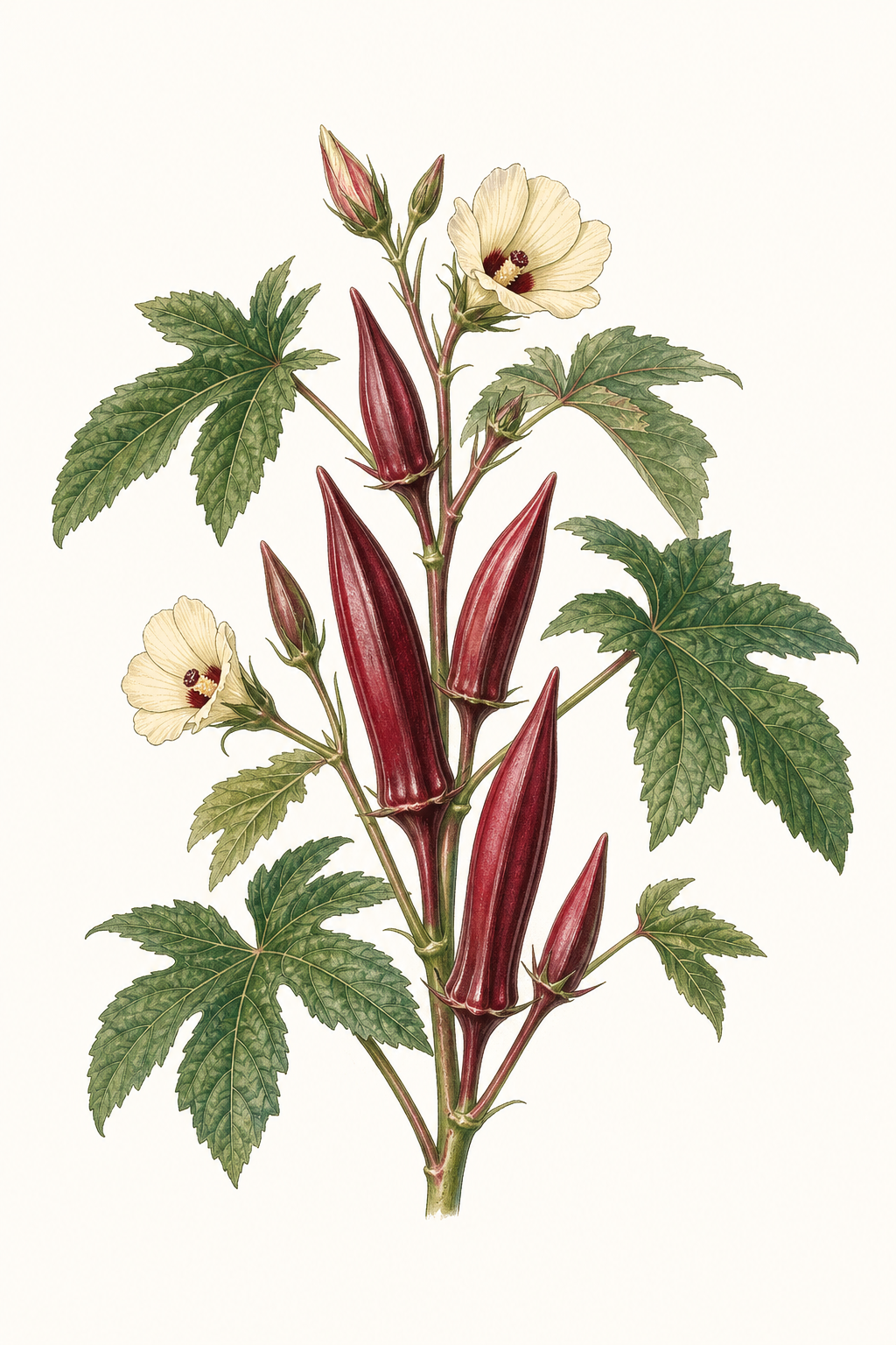 Botanical illustration of Bowling Red