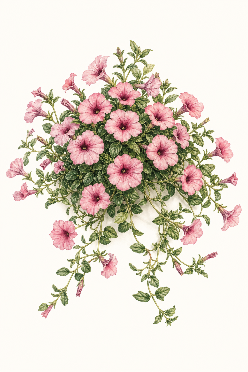 Botanical illustration of Opera Supreme Pink Morn