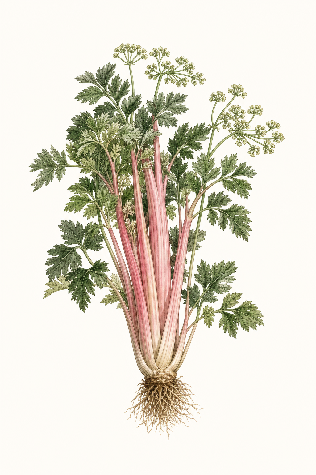 Botanical illustration of Pink Plume