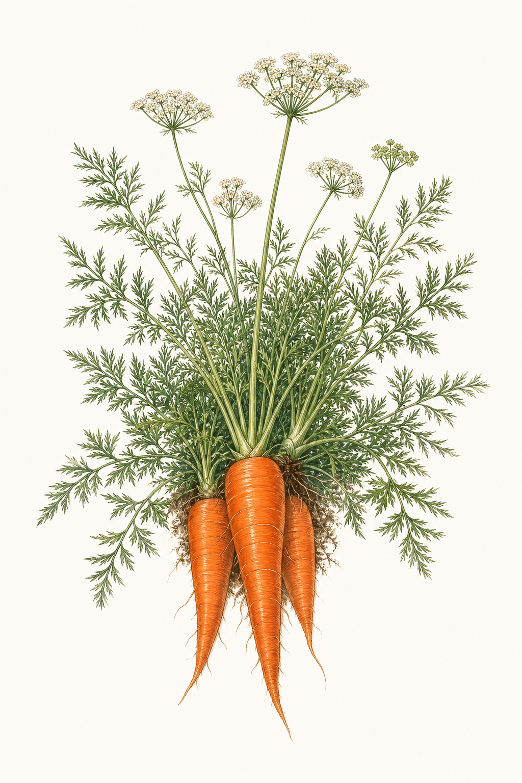 Botanical illustration of Dragon Carrot