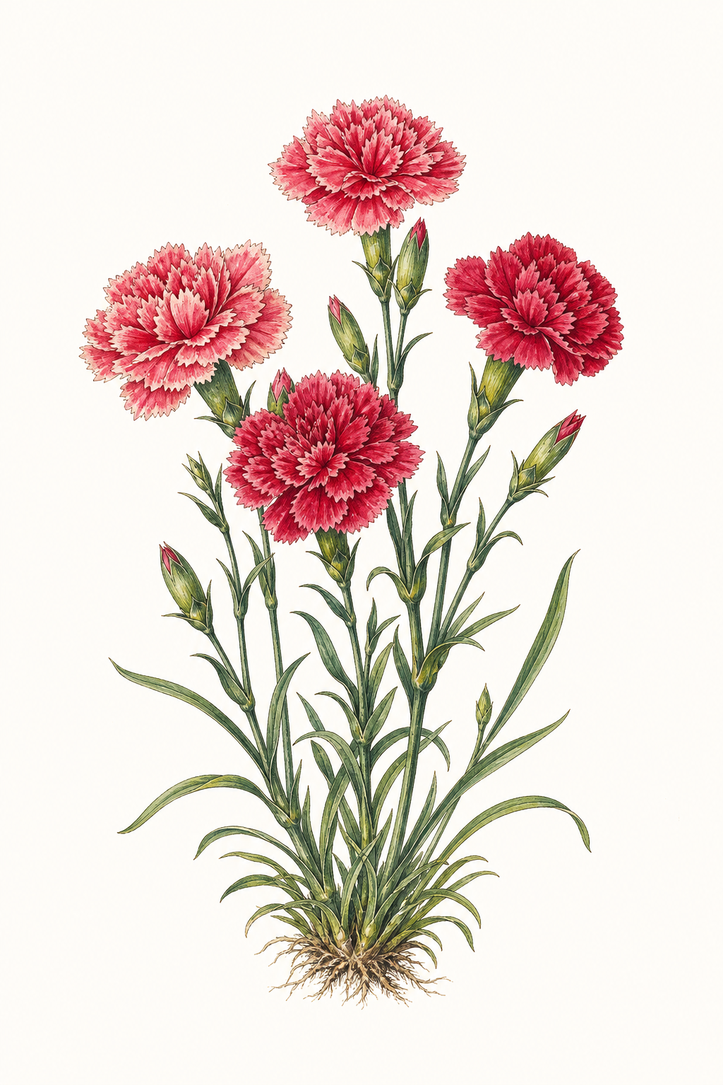Botanical illustration of Carnation