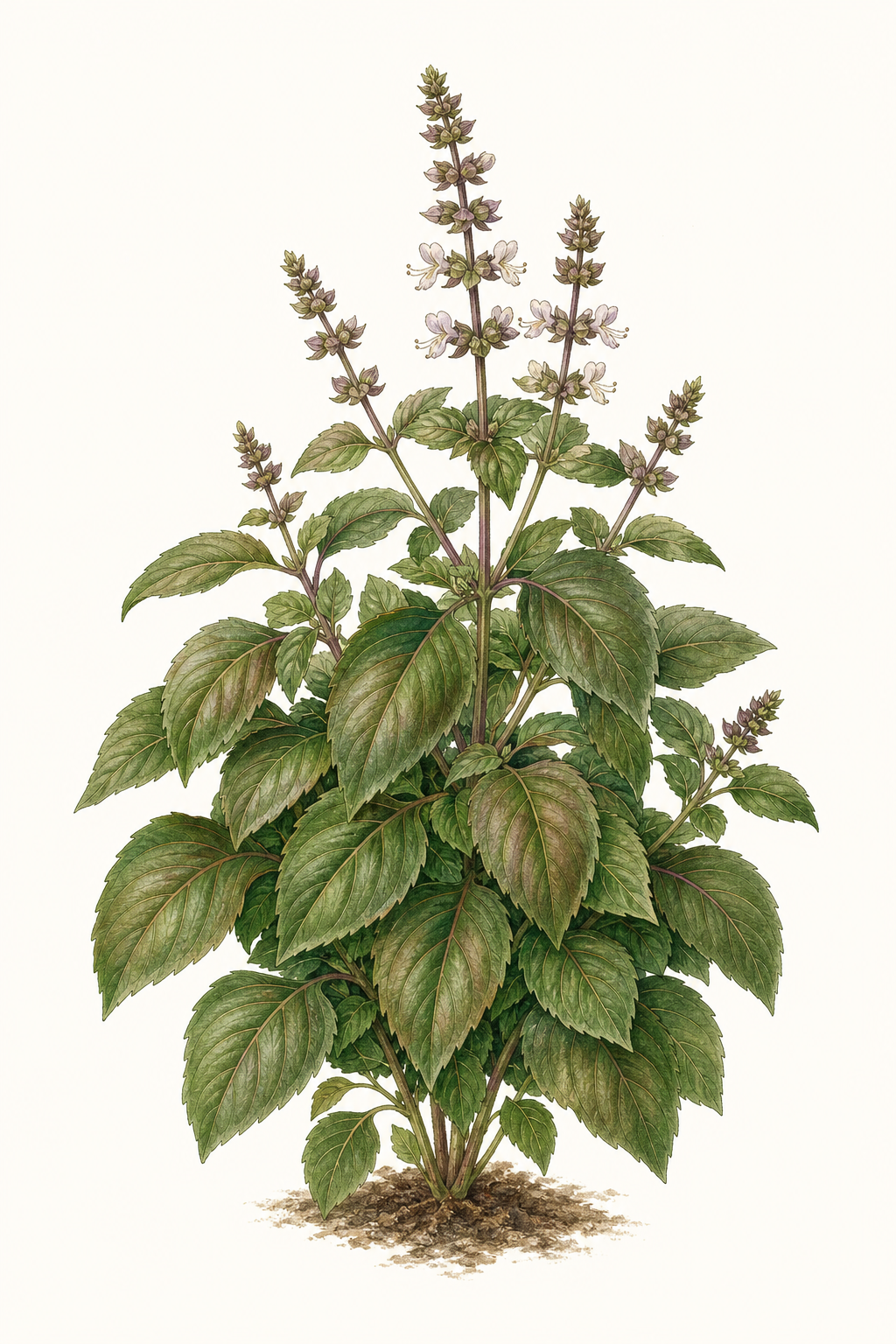 Botanical illustration of Cinnamon Basil