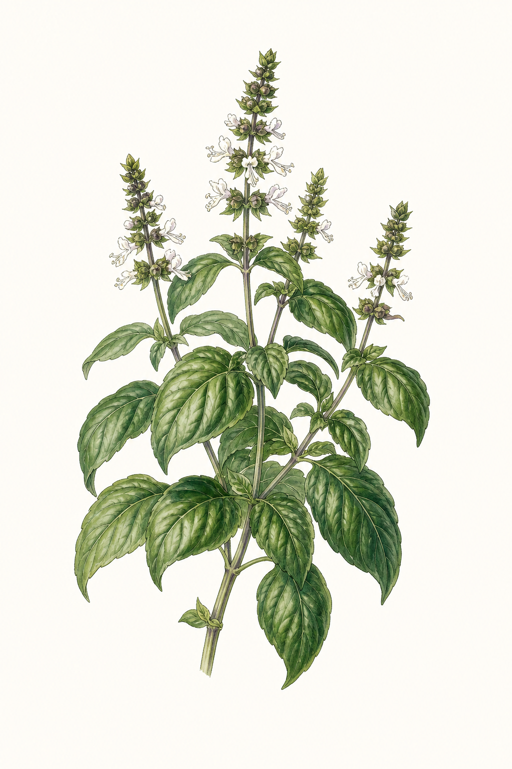 Botanical illustration of Queen Of Sheba Basil