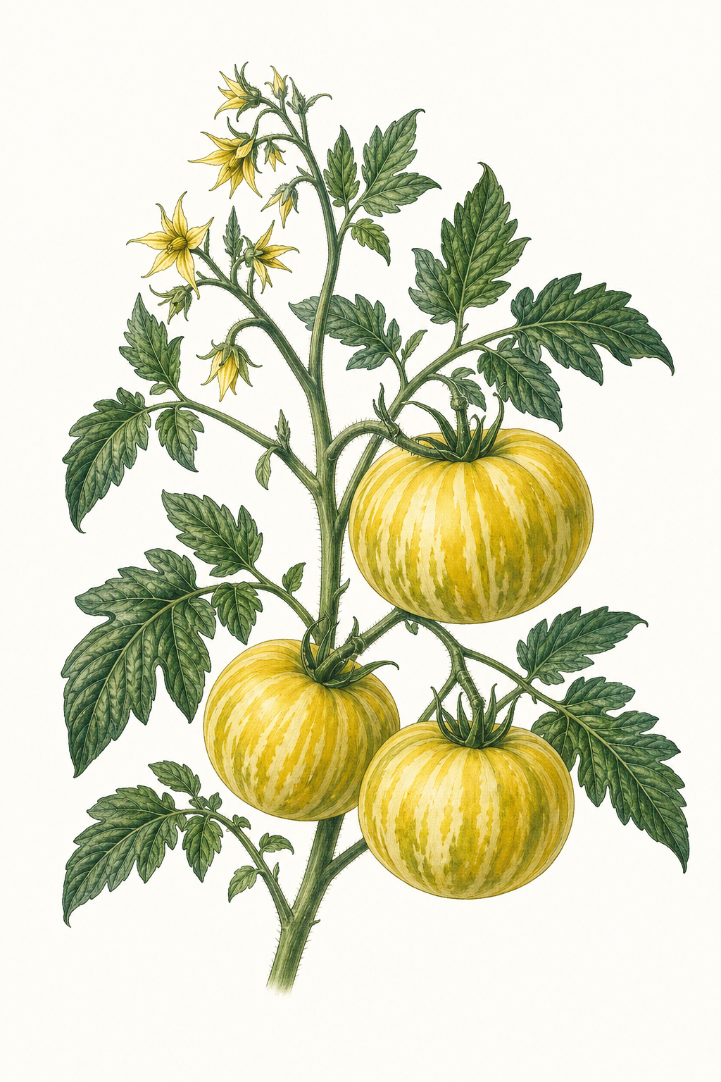 Botanical illustration of Yellow Zebra
