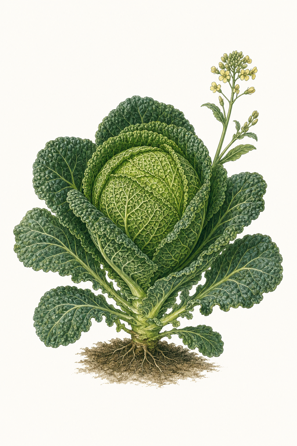 Botanical illustration of Winter King Savoy