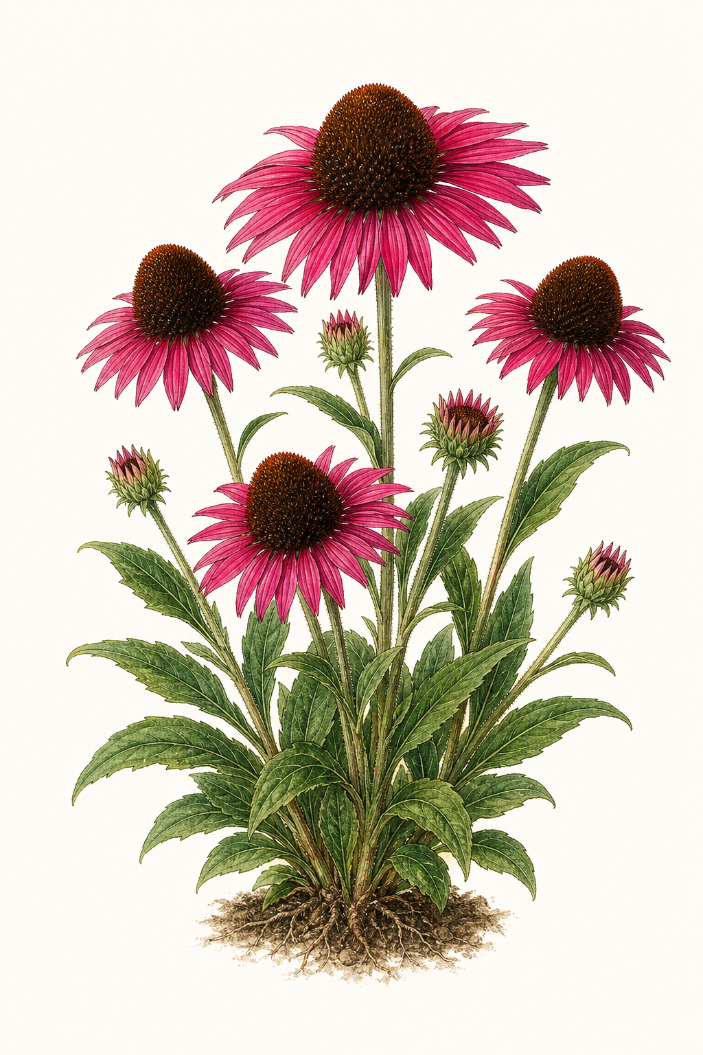 Botanical illustration of Fiery Meadow Mama