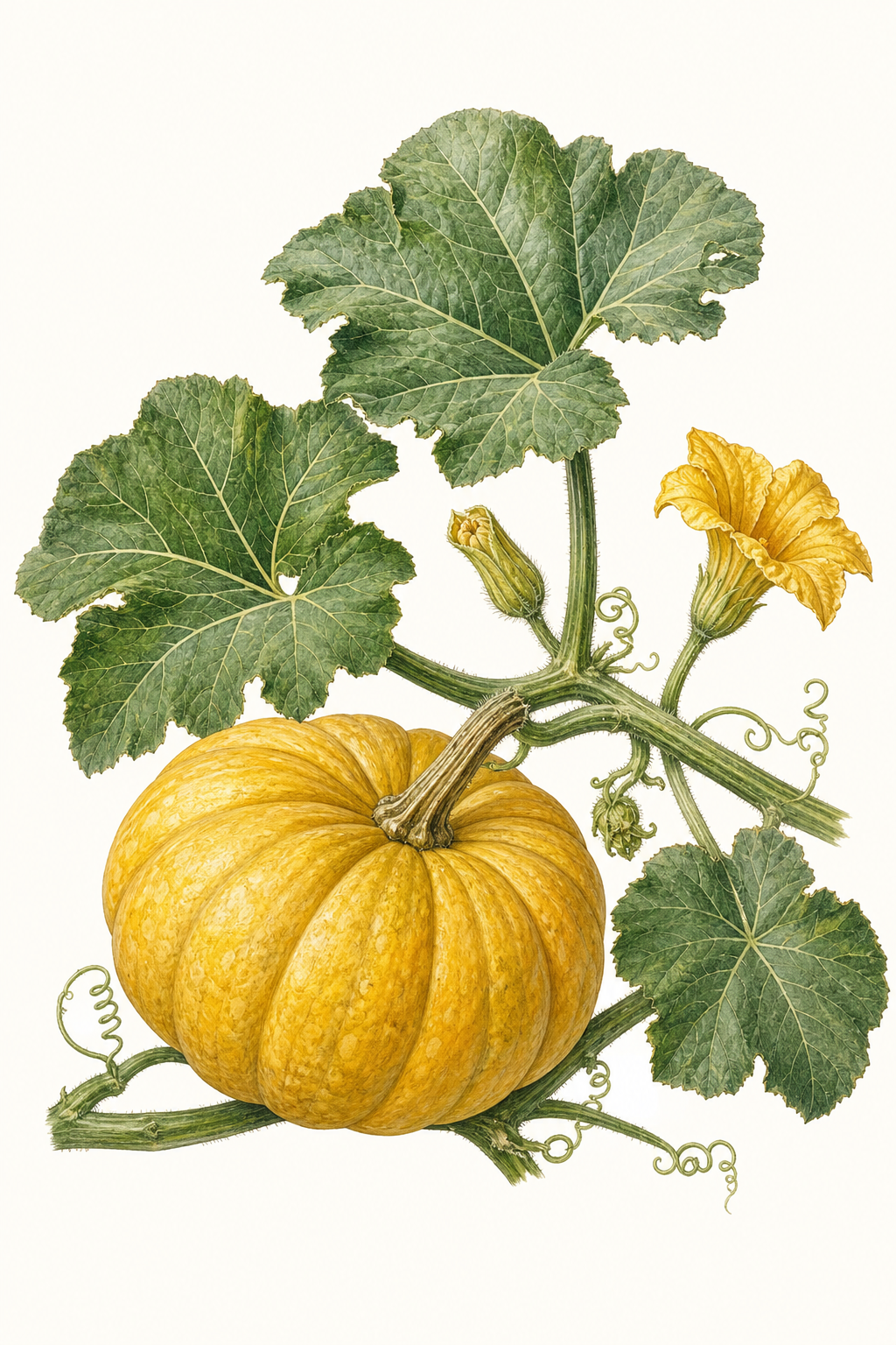 Botanical illustration of Golden Hubbard