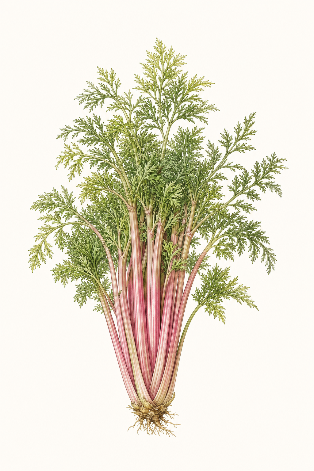 Botanical illustration of Pink Plume Celery