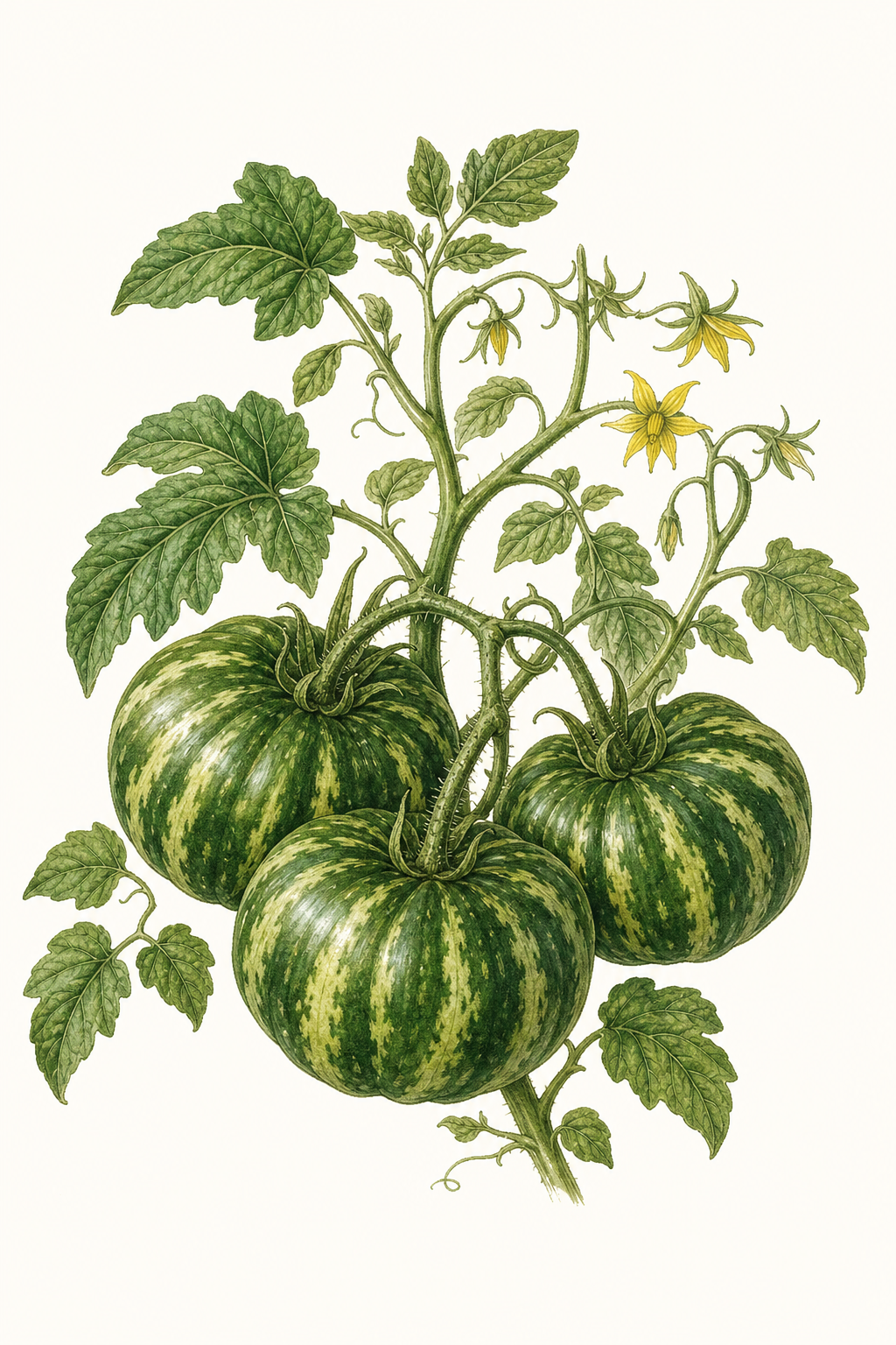 Botanical illustration of Big Green Zebra