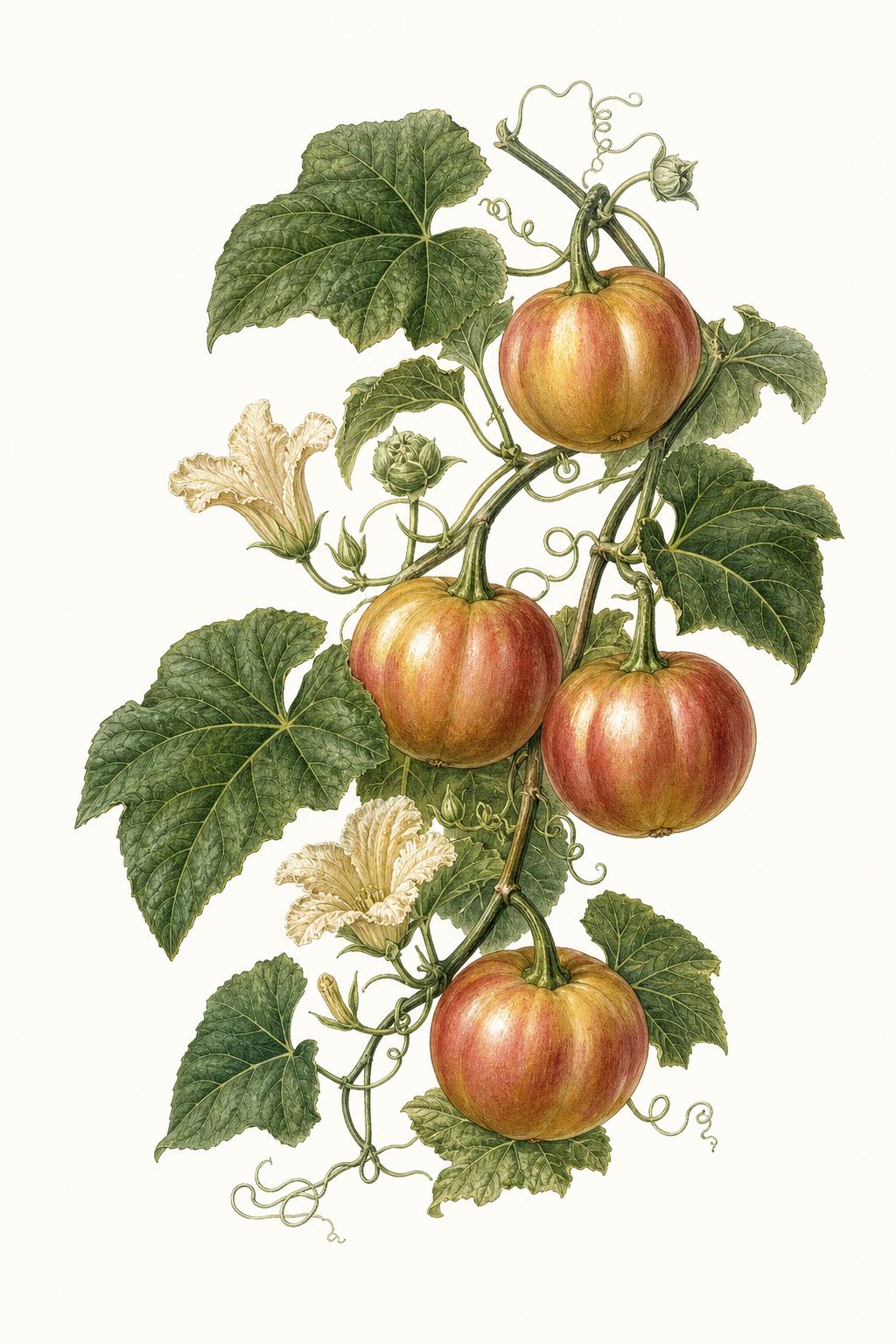 Botanical illustration of Apple Gourd