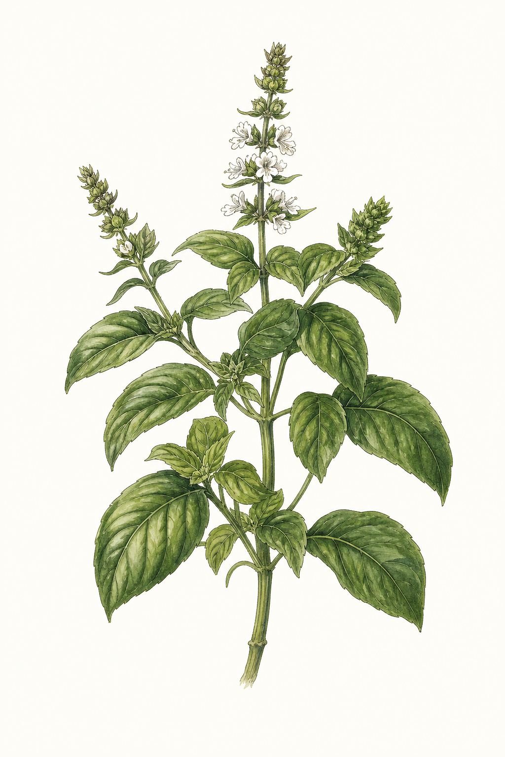 Botanical illustration of Purple Ruffles Basil