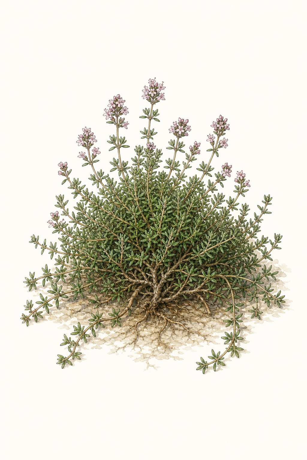 Botanical illustration of English Thyme