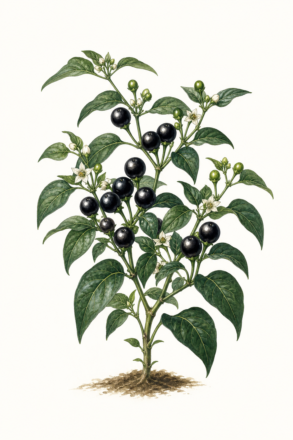 Botanical illustration of Black Pearl