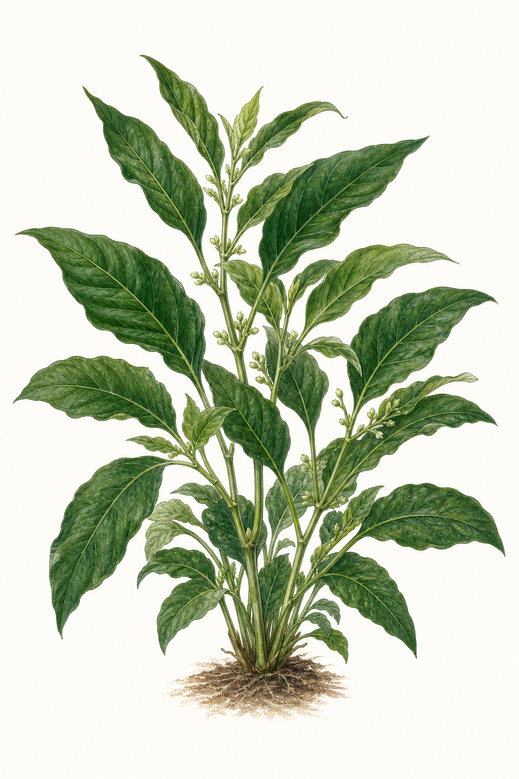 Botanical illustration of Asian Callaloo