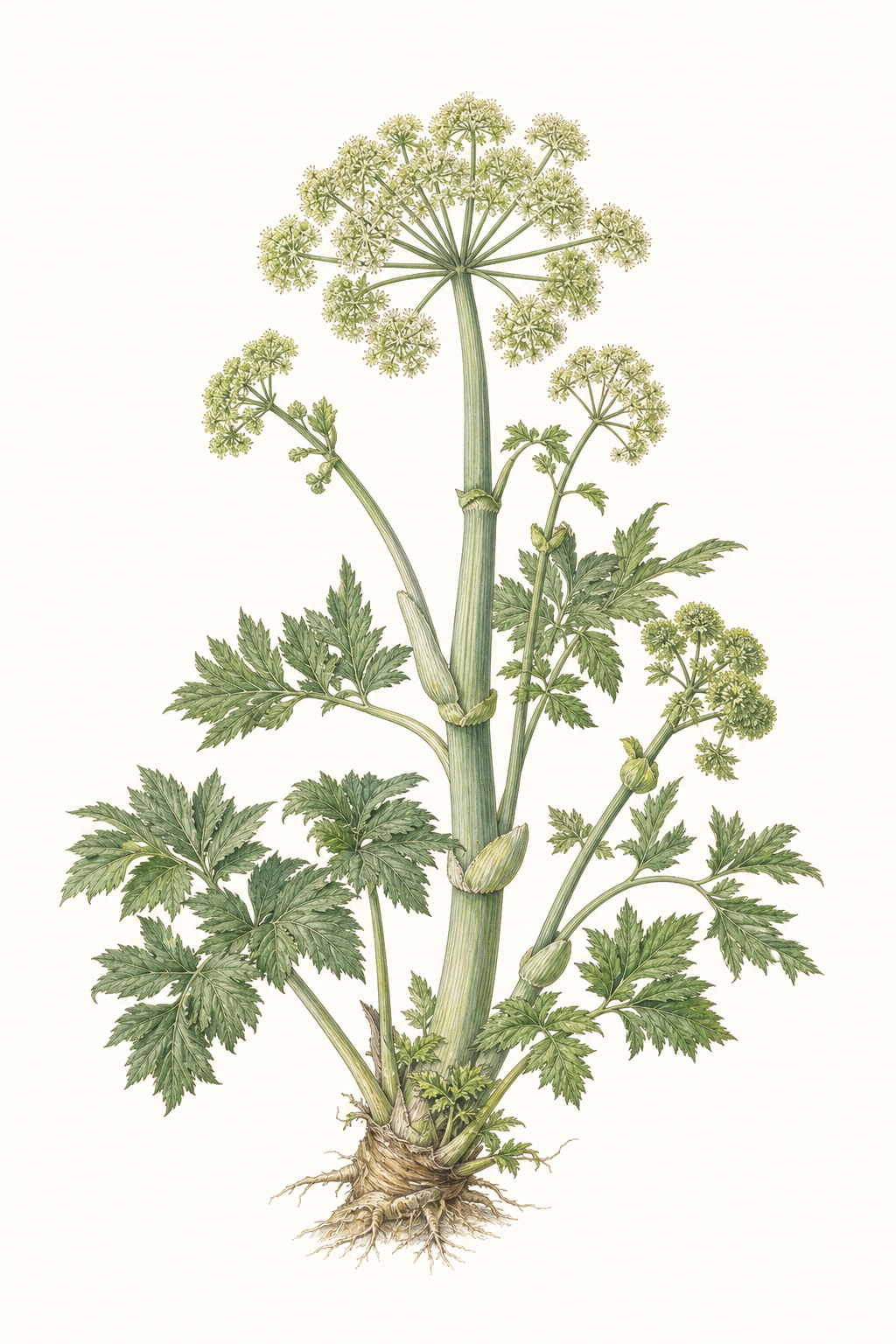 Botanical illustration of Angelica Archangelica