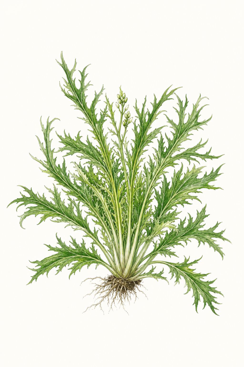 Botanical illustration of Mizuna