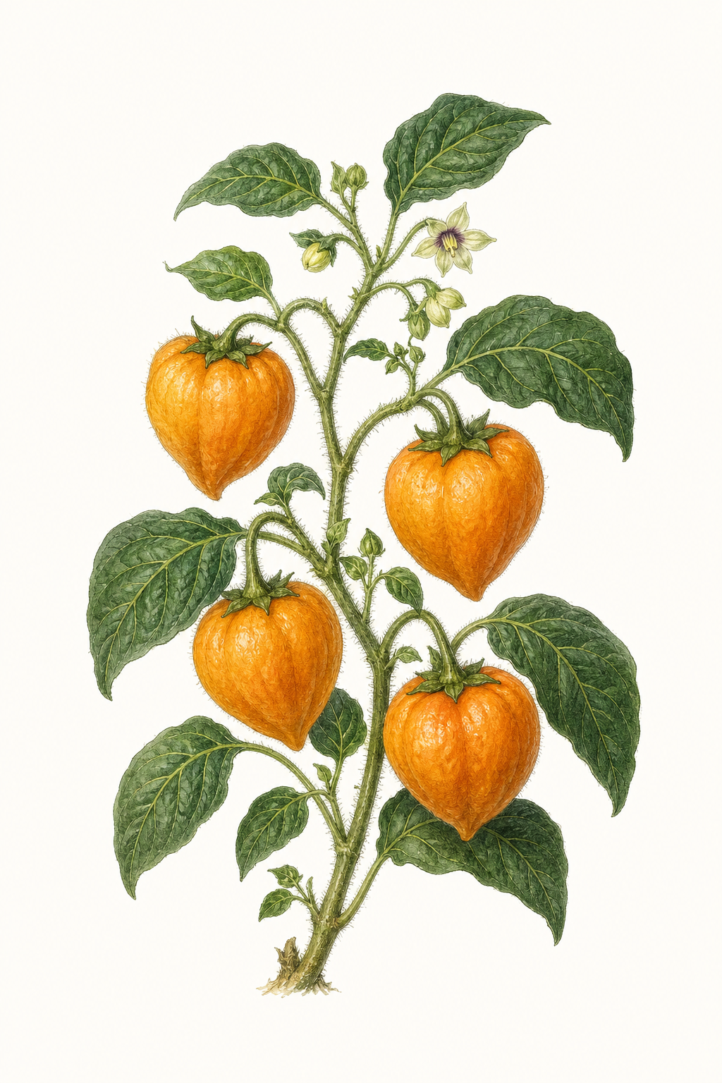 Botanical illustration of Orange Rocoto