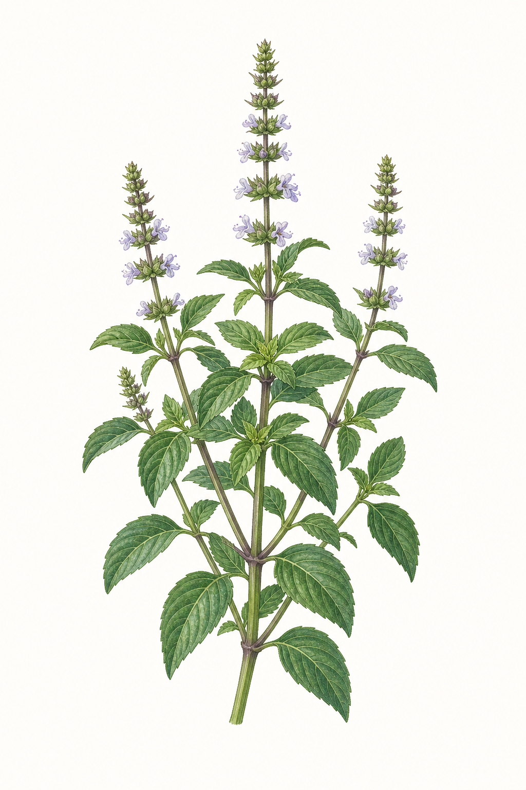 Botanical illustration of Thai Sweet Basil