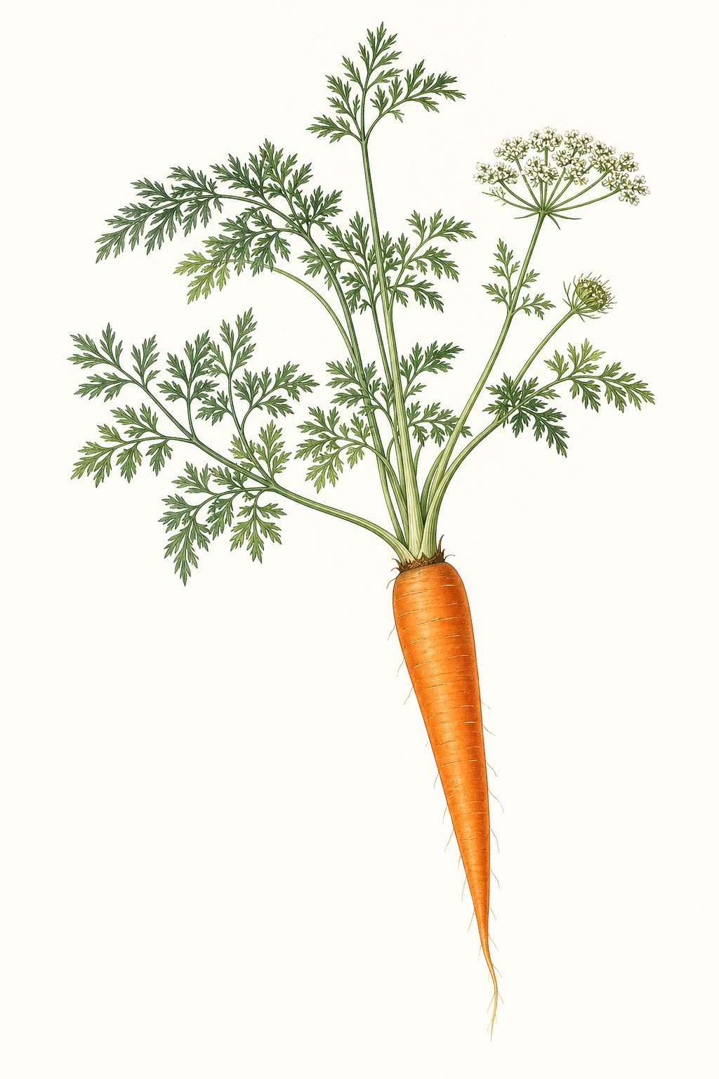 Botanical illustration of Nantes Half Long