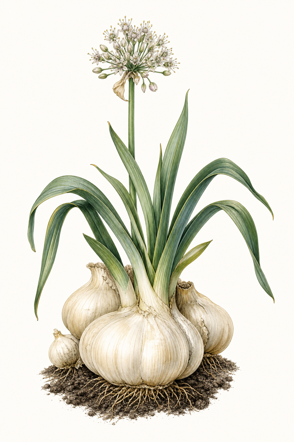 Botanical illustration of Elephant Garlic