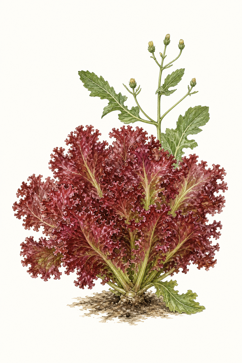 Botanical illustration of Lollo Rossa