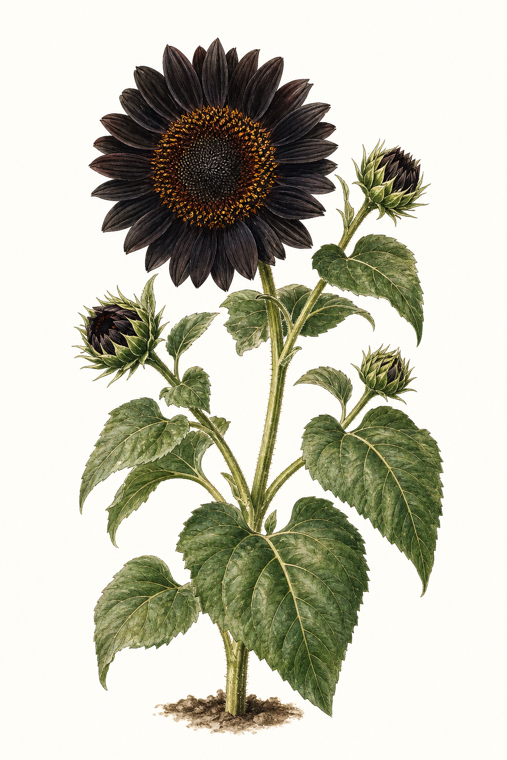 Botanical illustration of Hopi Black Dye