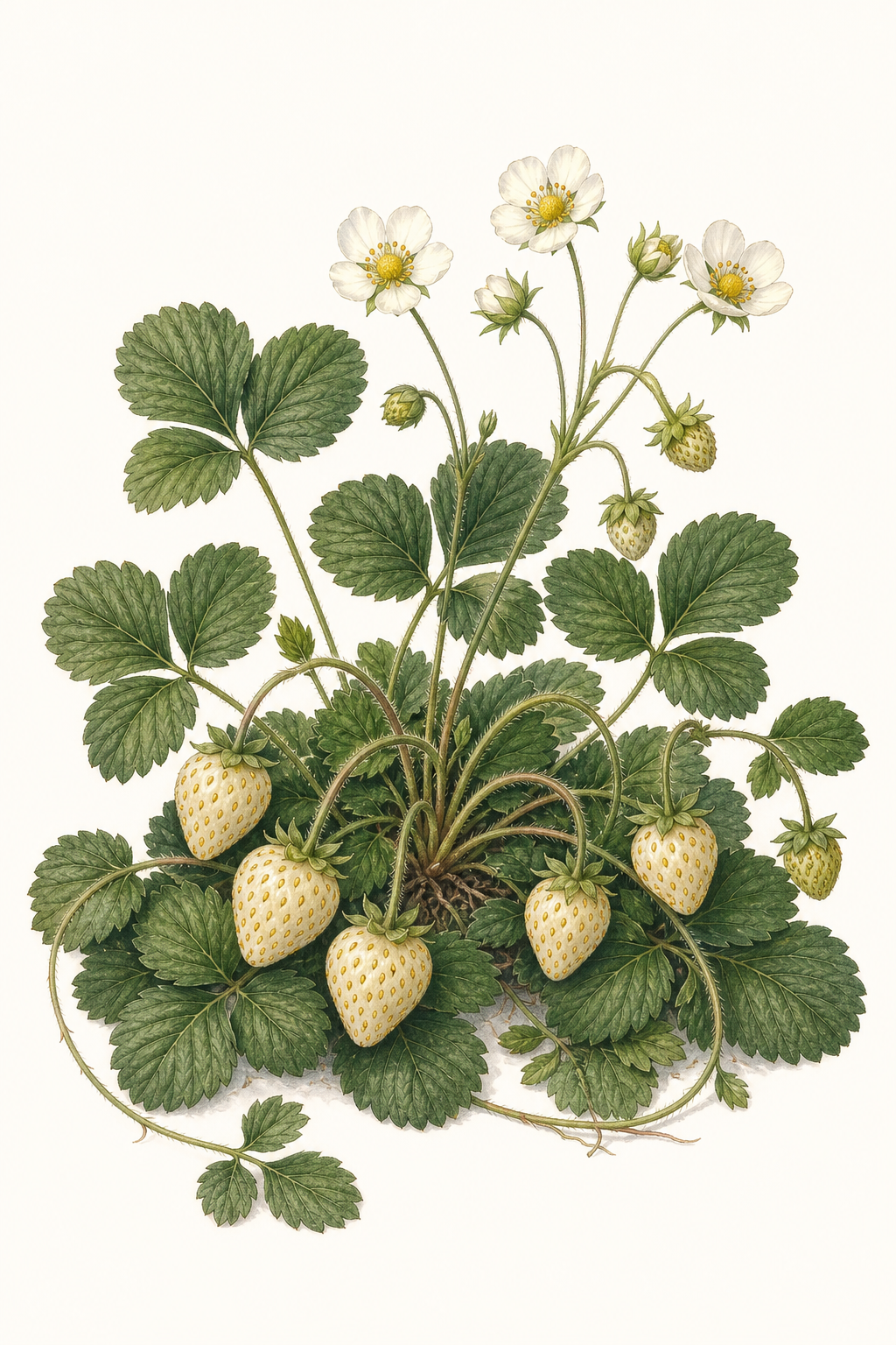 Botanical illustration of Alpine White Soul