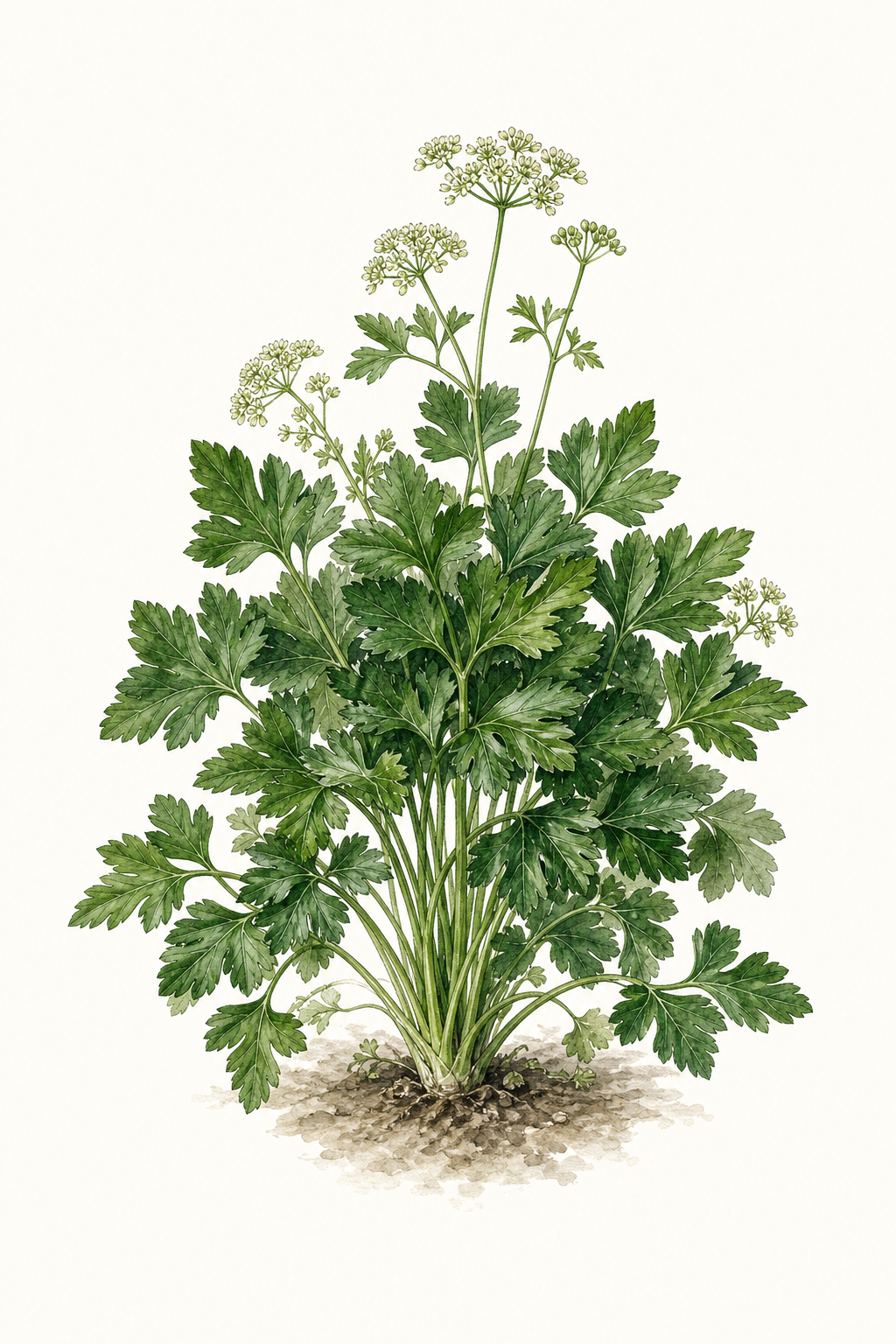 Botanical illustration of Flat-Leaf Italian