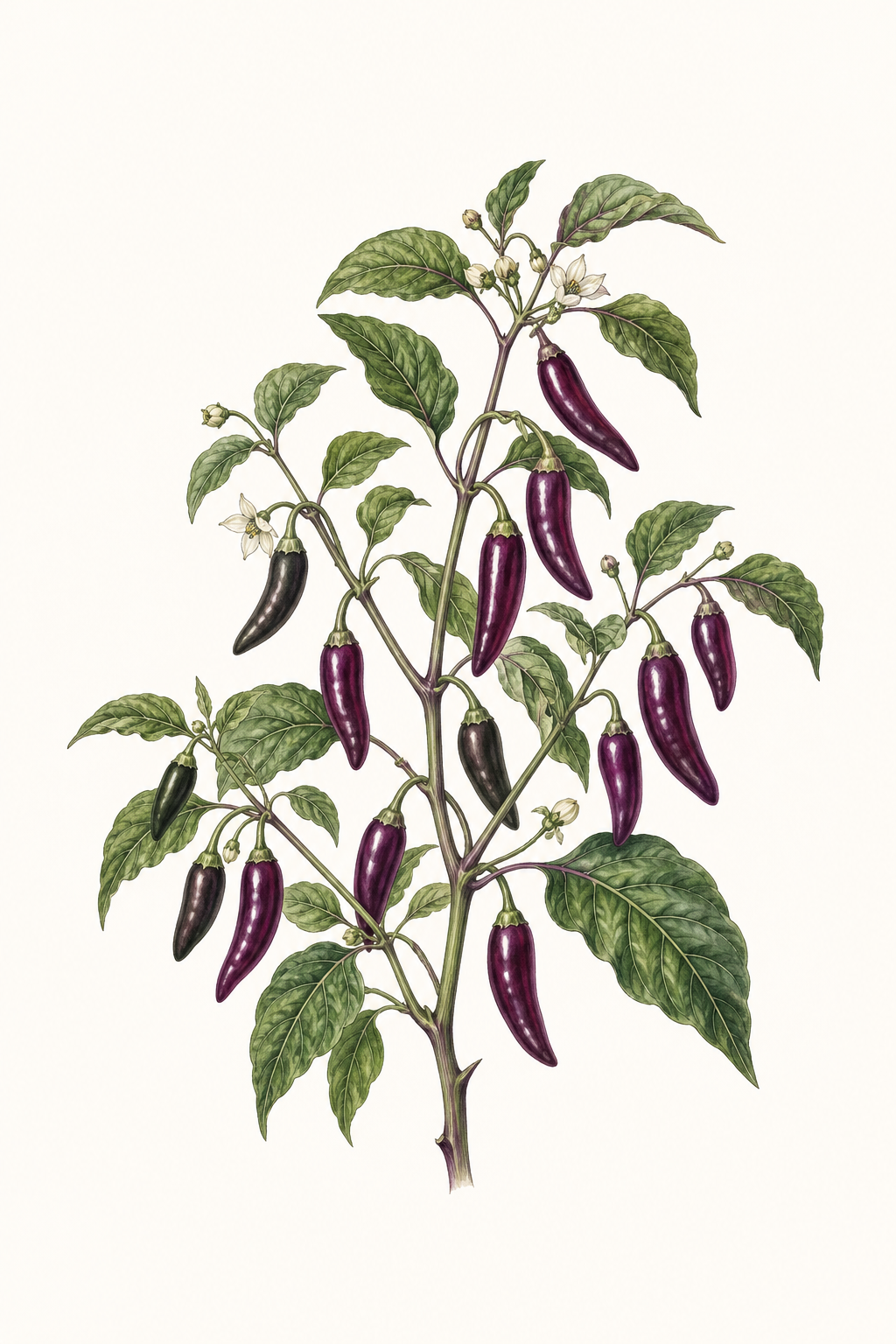 Botanical illustration of Serrano Purple