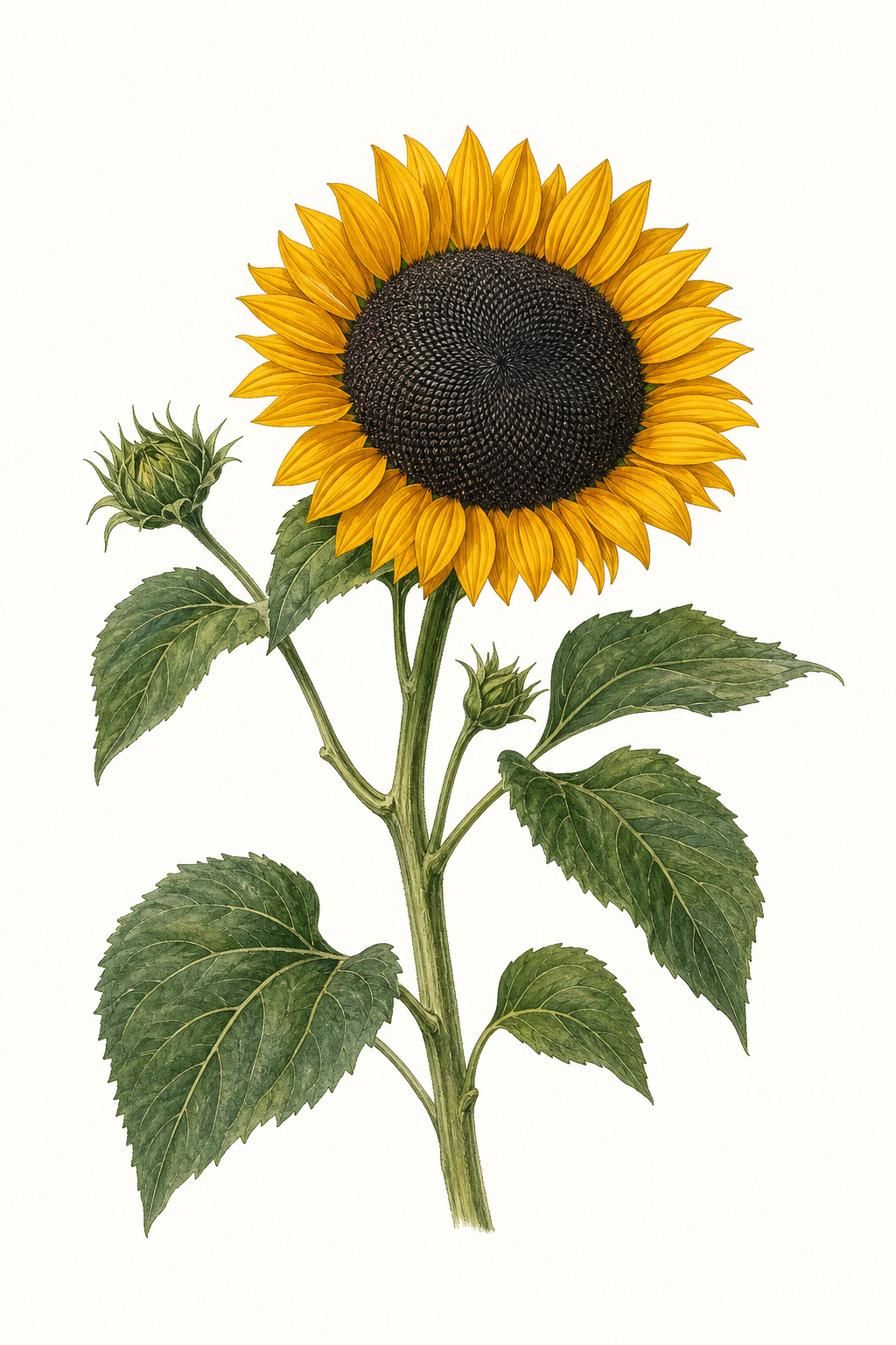 Botanical illustration of Sunflower
