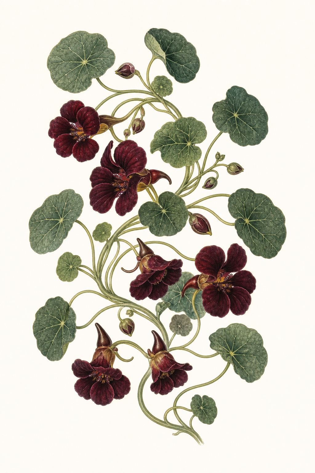 Botanical illustration of Whirlybird Mahogany